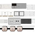 Modern Switch Socket Combination Socket Panel Switch Panel 3d model