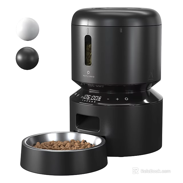 Automatic Pet Feeder With Digital Display And Food Bowl For Timed Feeding 3d model 