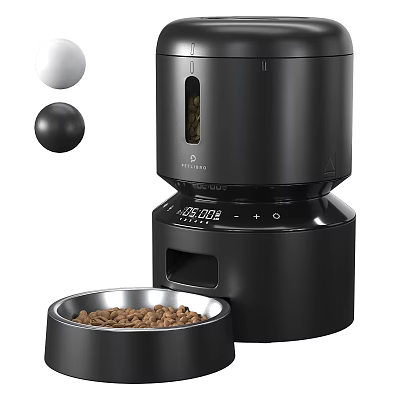 Automatic Pet Feeder With Digital Display And Food Bowl For Timed Feeding 3d model