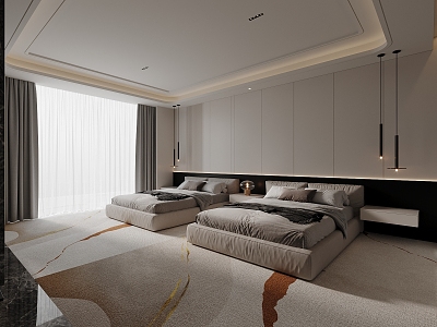 Modern Room Hotel Room 3d model