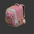 Pink Children's Backpack With Teddy Bear Design Polka Dots Bow And Pom Pom Decoration