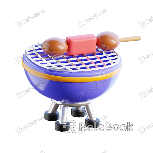 Barbecue Grill Carbon Grill Cartoon Barbecue Grill model