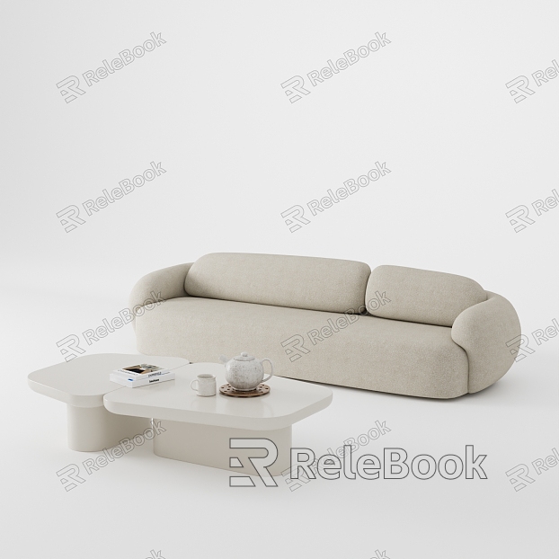 Modern Multiplayer Sofa Sofa Coffee Table Combination model