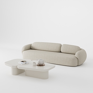 Modern Multiplayer Sofa Coffee Table Combination 3d model