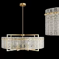 Elegant Gold Frame Crystal Pendant Light with Modern Design and Glass Shades