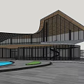 Sales office building SU model 3d model