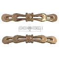 Golden Ornate Door Handle With Intricate Carvings Central Circular Accent And Size Details
