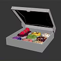 Open White Box With Colorful Desserts Including Strawberries Cream And Cupcakes