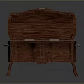 Vintage Mahogany Wooden Chest With Open Lid Metal Decorations And Carved Patterns On Legs