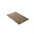 Square Rug Featuring Traditional Vintage Design With Colorful Floral Geometric Motifs And Ornate Border
