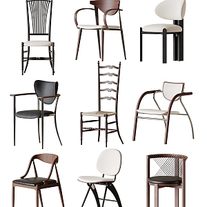 Modern Middle Style Dining Chair 3d model