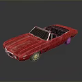 Red Vintage Convertible Car With Shiny Exterior And Open Top Design