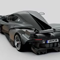 Black Supercar with Sleek Aerodynamic Design Sporty Exterior Large Wheels and Rear Spoiler