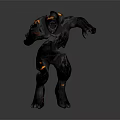 Lava Monster Mythical Creature Character With Black Body And Orange Lava Veins