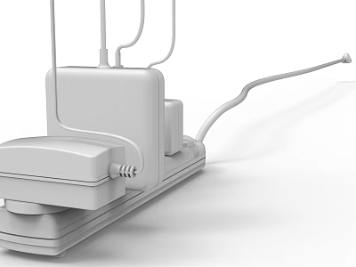 Modern Sleek White Switch Panel With Control Buttons And Electrical Connection Features 3d model