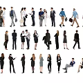 modern workplace figures 3d model