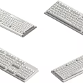 Modern Computer Keyboard White Mechanical Keyboard Combination White Computer Keyboard Computer Peripherals 3d model