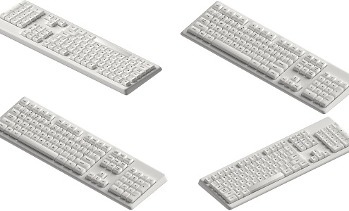 Modern Computer Keyboard White Mechanical Keyboard Combination White Computer Keyboard Computer Peripherals 3d model