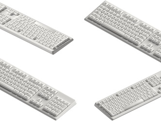 Modern Computer Keyboard White Mechanical Keyboard Combination White Computer Keyboard Computer Peripherals 3d model