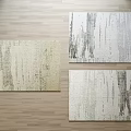 Square Rugs with Modern Textured Patterns in Beige Light Gray Dark Gray on Wooden Floor