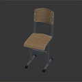 Simple Design Modern Single Chair With Wooden Seat And Backrest And Metal Frame