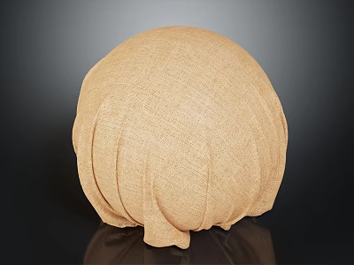 Linen Covered Spherical Decorative Object Featuring Wrinkled Surface And Smooth Reflective Base 3d model