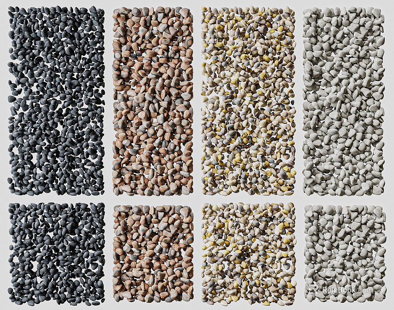 Stone Wood Material Samples With Different Textures And Colors For Interior Design 3d model 