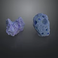Purple and Blue Rockery Stones with Decorative Hollow Surface Holes Detail