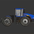 Powerful Blue Agricultural Tractor With Large Tires And Spacious Cab
