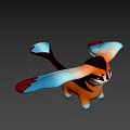 Cute Game Movie Character With Large Ears Orange Black Body And Blue Details