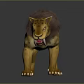 Realistic 3D Saber Toothed Tiger Model With Brown Fur Yellow Body And Long Fangs