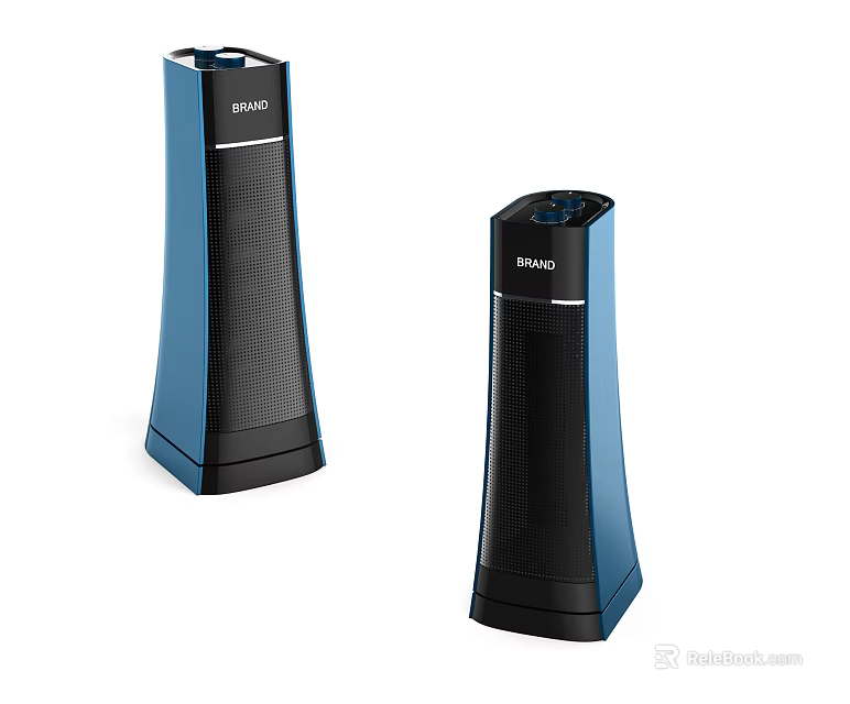 EPMAO Black And Blue Tower Speakers With Modern Design And Audio Features 3d model 