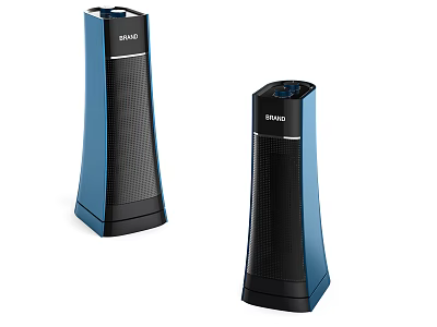 EPMAO Black And Blue Tower Speakers With Modern Design And Audio Features 3d model
