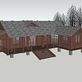 Traditional Wooden House Exterior With Red Lanterns And Ocean View Veranda Steps