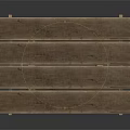 Sturdy Rustic Wooden Folding Table With Slatted Top And Cross Leg Design