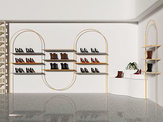 Modern Shoe Store Shoe Rack 3d model