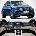 Blue Mercedes AMG SUV Stylish Sporty Exterior With Alloy Wheels And Grille