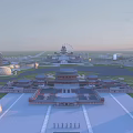 Ancient Architecture Grand Complex With Symmetric Layout Traditional Roofs And Open Plaza
