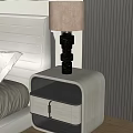 Table lamp combination table lamp bedside table 3d model