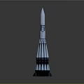 White Aerospace Rocket With Multiple Engines And Red Side Logo