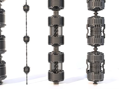 Industrial Metal Pipes With Intricate Structural Design And Layered Mechanical Components 3d model