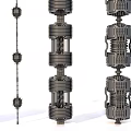 Industrial Metal Pipes With Intricate Structural Design And Layered Mechanical Components