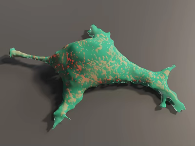 3D Green Abstract Object With Orange Spots And Irregular Protruding Structure 3d model 3D Green Abstract Object With Orange Spots And Irregular Protruding Structure 3d model
