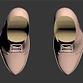 Fashionable Pink High Heel Shoes With Lace Up Design And Pointed Toe Wooden Heels