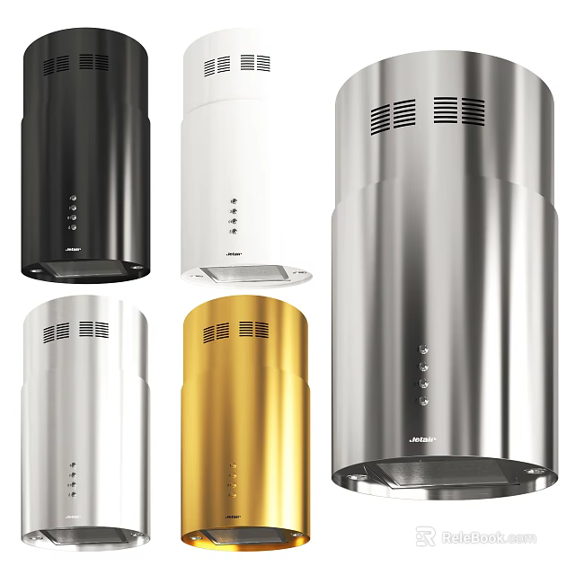 Modern Kitchen Appliances In Black White Silver Gold Cylinder Design 3d model 