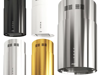Modern Kitchen Appliances In Black White Silver Gold Cylinder Design 3d model