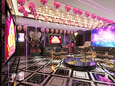 Light Luxury KTV 3d model