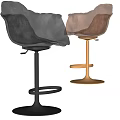 Modern Transparent Bar Stools With Black And Gold Metal Bases And Stylish Swivel Design