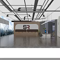 Modern Public Office Space With Open Layout Wooden Desks Computers Green Plants And Hanging Lights