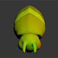 Cartoon Caterpillar Character Design With Yellow Body Black Spots Red Head And Small Antennae
